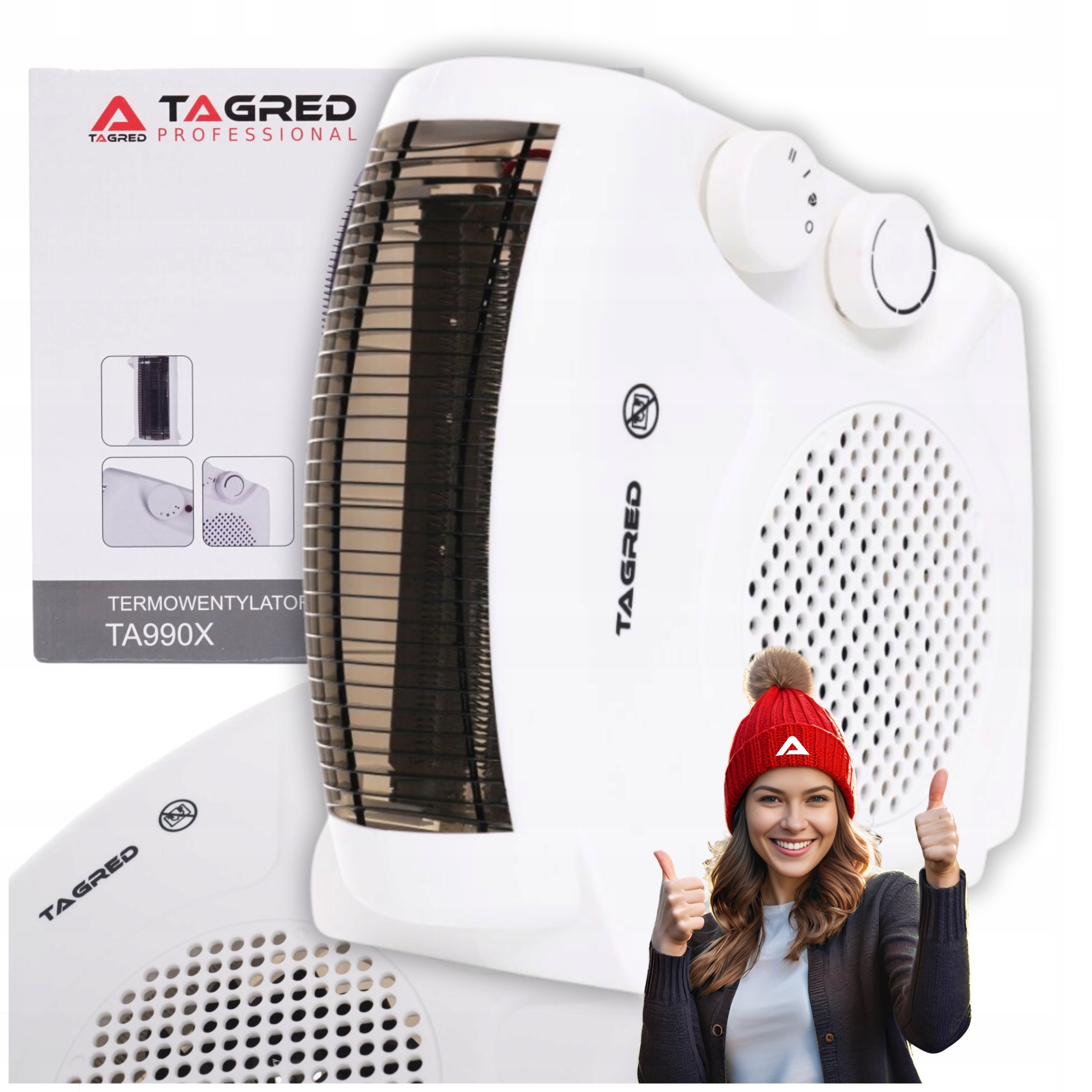 TAGRED 2000 W biely ventilátorový ohrievač